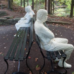 Three People on Four Benches