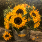 Bucket Full of Sunflowers